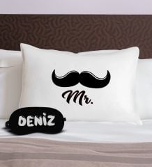 BK Gift Kişiye Özel Eğlenceli Tasarrımlı Pamuklu Yastık Kılıfı ve Göz Bandı Uyku Seti-6, Tasarım Ev Tekstili, Uyku Bandı, Ev Hediyesi