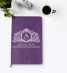 Kişiye Özel İsimli Mor Termo Deri Defter Model 13