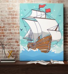 BK Gift Gemi Tasarımlı Kanvas Tablo 70x100cm-4