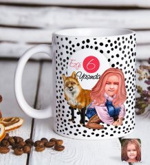 Kişiye Özel Kız Çocuk Yaş Karikatürlü Beyaz Kupa Bardak-9