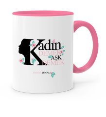 Kişiye Özel Kadınlar Günü Pembe Kupa Bardak - 1