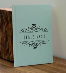 BK Gift Kişiye Özel İsimli Su Yeşili Defter ve Yeşil Cam Matara Hediye Seti-8, Sevgiliye Hediye, Arkadaşa Hediye, Yeni İş Hediyesi