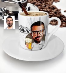 Kişiye Özel Bay Karikatür Türk Kahvesi Fincanı - 11