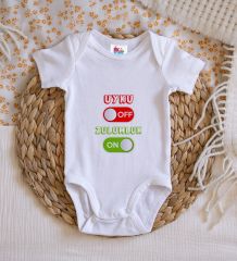 BK Kids Uyku Off Tasarımlı Beyaz Bebek Body Zıbın-1