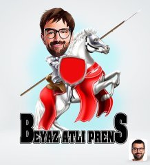 Kişiye Özel Beyaz Atlı Prens Tasarımlı Dijital Karikatür-2