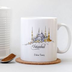 Kişiye Özel İstanbul Beyaz Kupa Bardak - 004