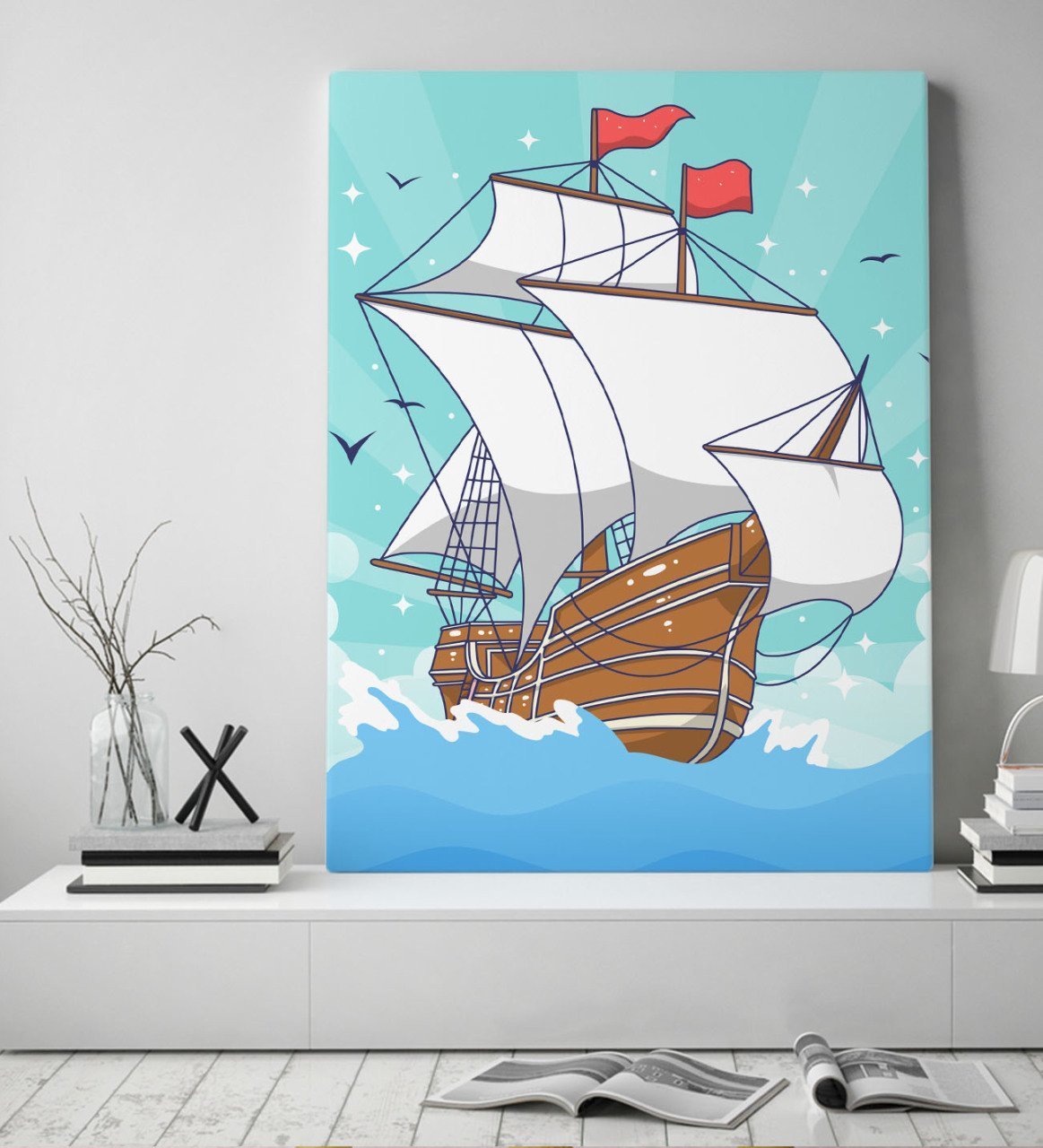 BK Gift Gemi Tasarımlı Kanvas Tablo 50x70cm-4
