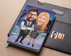 Bk Gift Kişiye Özel Sevgililer Karikatürlü Beyaz Defter-100 , Arkadaşa Hediye , Sevgiliye Hediye