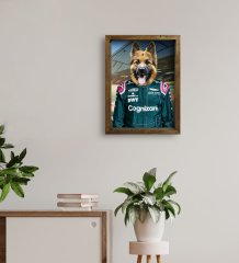 Evcil Dostlara Özel Pilot Tasarımlı Portre Doğal Masif Ahşap Çerçeveli Tablo 45x65cm-8