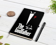 Kişiye Özel Godfather Baba Tasarımlı Siyah Defter ve Kalem Hediye Seti-11