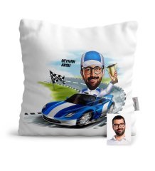 Kişiye Özel Rallici Karikatür Saten Yastık - 1