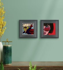 BK Gift Popart Tasarımlı 2’li Ahşap Çerçeveli Taş Duvar Dekoru-7