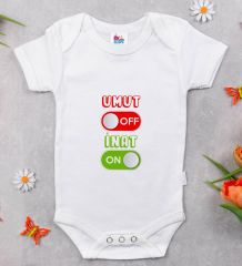 BK Kids Umut Off Tasarımlı Beyaz Bebek Body Zıbın-1