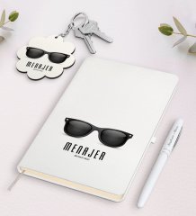 Kişiye Özel Menajer Beyaz Defter Kalem Ve Anahtarlık Hediye Seti