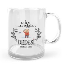 Kişiye Özel Yılın En İyi Dedesi Cam Kupa Bardak