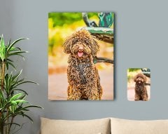 Kişiye Özel Tam Boy Köpek Karikatürlü Kanvas Tablo 50x70cm-1