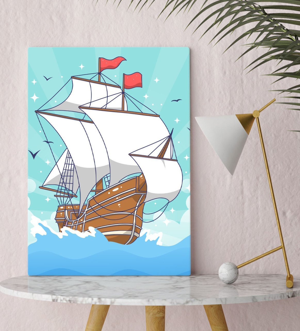 BK Gift Gemi Tasarımlı Kanvas Tablo 30x50cm-4