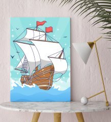 BK Gift Gemi Tasarımlı Kanvas Tablo 30x50cm-4