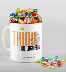 Kişiye Özel Mühendis Kupa ve Haribo Şeker Hediye Seti-2
