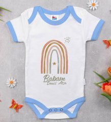 BK Kids Kişiye Özel Mavi Bebek Body Zıbın - Model 19