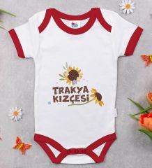 BK Kids Trakya Kızçesi Tasarımlı Kırmızı Bebek Body Zıbın-2