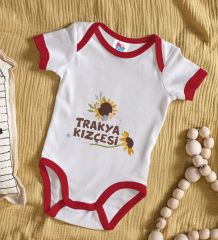 BK Kids Trakya Kızçesi Tasarımlı Kırmızı Bebek Body Zıbın-2