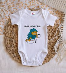 BK Kids Umrumda Değil Tasarımlı Beyaz Bebek Body Zıbın-1