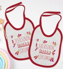 BK Kids Teyze ve Hala Tasarımlı 2’li Kırmızı Mama Önlüğü-1