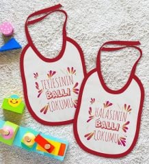 BK Kids Teyze ve Hala Tasarımlı 2’li Kırmızı Mama Önlüğü-1
