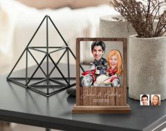 BK Gift Kişiye Özel Sevgililer Karikatürlü Ahşap Standlı Biblo, Sevgililer Günü Hediyesi, Doğum Günü Hediyesi, Yıl Dönümü Hediyesi-8