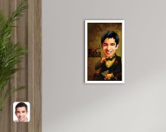 Kişiye Özel Godfather Baba Karikatürlü Dekoratif Ahşap Beyaz Çerçeveli Tablo-4