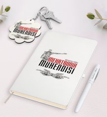 Kişiye Özel Mekatronik Mühendisi Beyaz Defter Kalem Ve Anahtarlık Hediye Seti