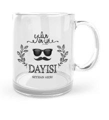 Kişiye Özel Yılın En İyi Dayısı Cam Kupa Bardak