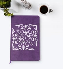 Kişiye Özel İsimli Mor Termo Deri Defter Model 10