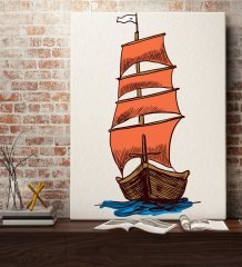 BK Gift Gemi Tasarımlı Kanvas Tablo 70x100cm-3