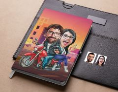 Bk Gift Kişiye Özel Sevgililer Karikatürlü Beyaz Defter-97 , Arkadaşa Hediye , Sevgiliye Hediye