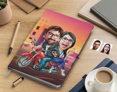 Bk Gift Kişiye Özel Sevgililer Karikatürlü Beyaz Defter-97 , Arkadaşa Hediye , Sevgiliye Hediye