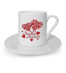 Kişiye Özel Sevgililer Günü Temalı Türk Kahvesi Fincanı - 12