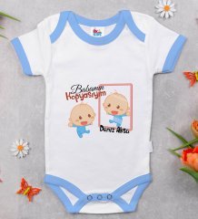 BK Kids Kişiye Özel Mavi Bebek Body Zıbın - Model 18