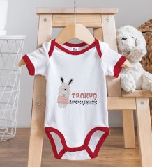 BK Kids Trakya Kızçesi Tasarımlı Kırmızı Bebek Body Zıbın-1