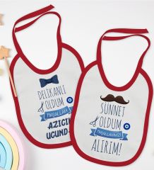BK Kids Sünnet Tasarımlı 2’li Kırmızı Mama Önlüğü-3