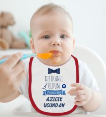 BK Kids Sünnet Tasarımlı 2’li Kırmızı Mama Önlüğü-3