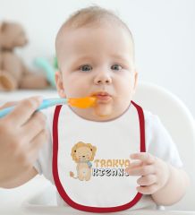 BK Kids Trakya Kızanı Tasarımlı Kırmızı Bebek Mama Önlüğü-2