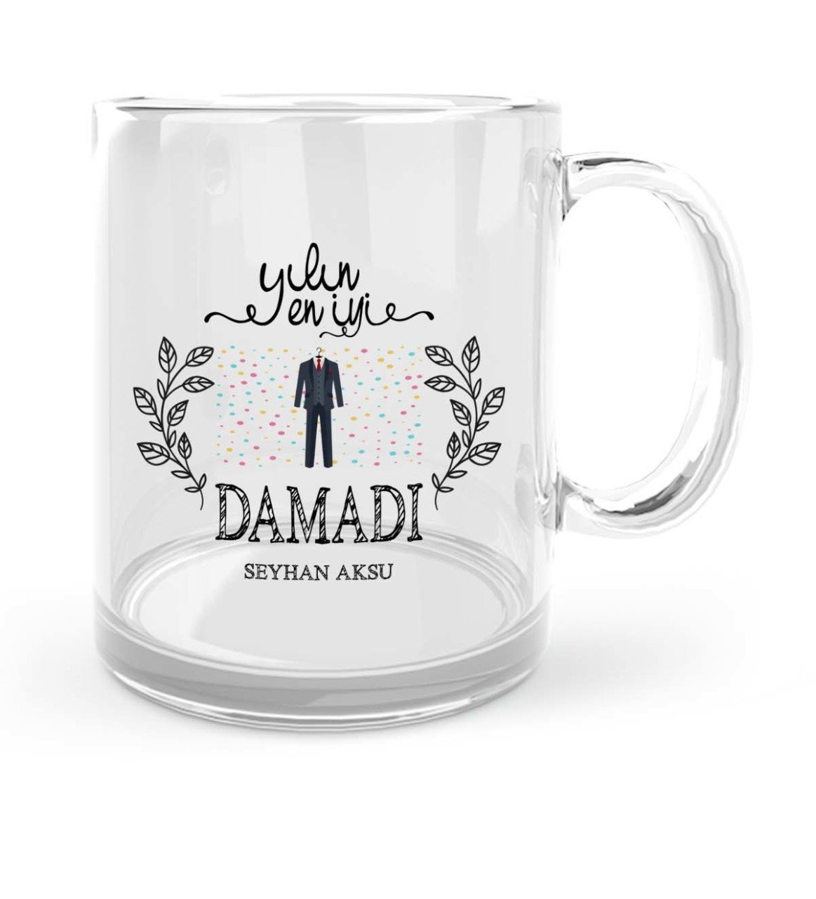 Kişiye Özel Yılın En İyi Damadı Cam Kupa Bardak