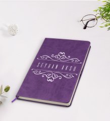 Kişiye Özel İsimli Mor Termo Deri Defter Model 9