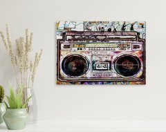 BK Home Retro Boombox Tasarımlı Kanvas Tablo 30x50cm-1
