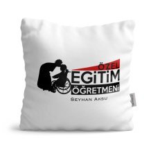 Kişiye Özel Özel Eğitim Öğretmeni Saten Yastık - 1