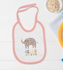 BK Kids Hello Little One Tasarımlı Pembe Bebek Body Zıbın ve Mama Önlüğü Hediye Seti-1