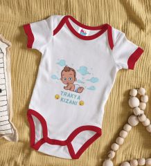 BK Kids Trakya Kızanı Tasarımlı Kırmızı Bebek Body Zıbın