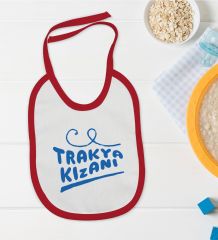 BK Kids Trakya Kızanı Tasarımlı Kırmızı Bebek Mama Önlüğü-1